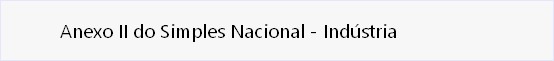             Anexo II do Simples Nacional - Indústria